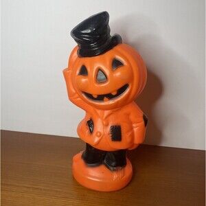 Vintage 1969 Halloween Blow Mold Jack O'Lantern Pumpkin Man Empire No Light